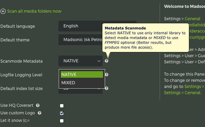 Go to: Settings-&gt;Admin Panel-&gt;Scanmode Metadata