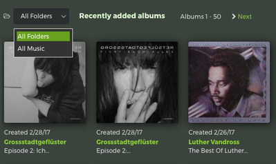 output looks the same for recently added music  (ALL FOLDER)