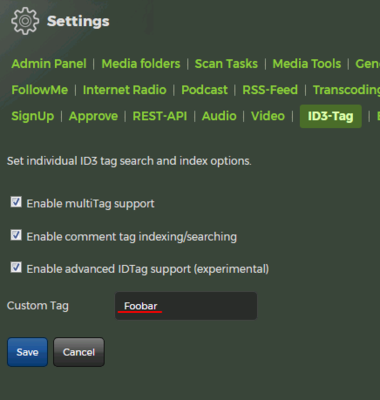 a Custom Tag &quot;Foobar&quot; was added