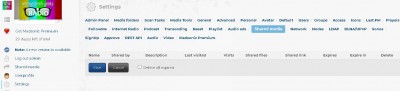 Shared Media Setting Screenshot